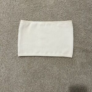 Vici White Ribbed Tube Top